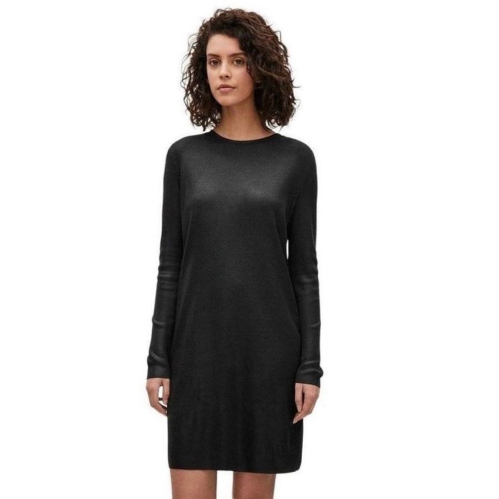 COS Metallic Glitter Black Long Sleeve Dress